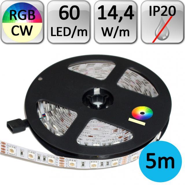 Optonica LED pásek 5m RGB+CW studená bílá 14,4W/m 60LED/m 5050